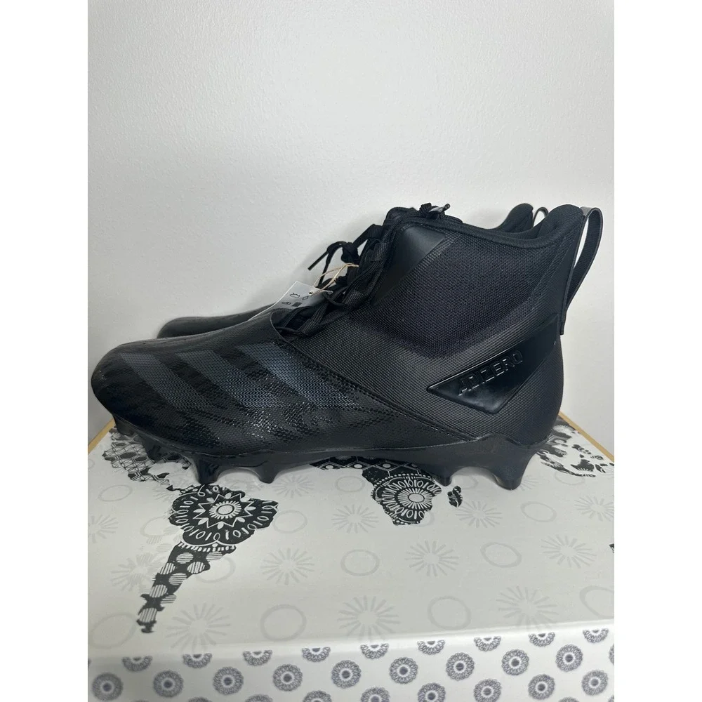 Adidas Adizero Chaos Football Cleats Black Men's‎ Size 16 Mid Top